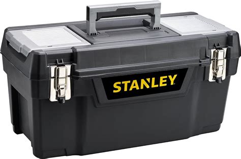 metal tool box with soft pvc grip material|STANLEY Toolbox with Metal Latch, 2 Lid Organisers for Small .